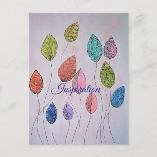 Kleurrijke botanische bladeren briefkaart