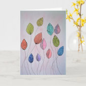 Kleurrijke botanische bladeren kaart (Gele Bloem)