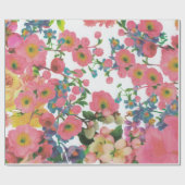 Kleurrijke botanische bloemen cadeaupapier (Vlak)