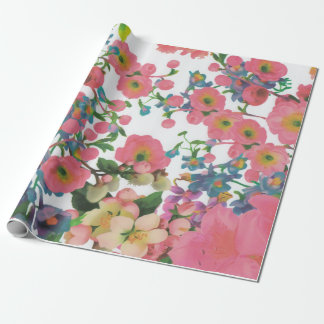 Kleurrijke botanische bloemen cadeaupapier
