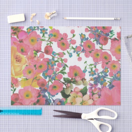 Kleurrijke botanische bloemen tissuepapier (Craft)