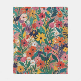 Kleurrijke Botanische Bloemen Wall Art Fleece Deken