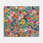 Kleurrijke Botanische Bloemen Wall Art Fleece Deken (Voorkant (Horizontaal))