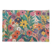 Kleurrijke Botanische Bloemen Wall Art Kussensloop (Achterkant)