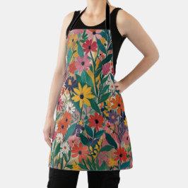 Kleurrijke Botanische Bloemen Wall Art Schort