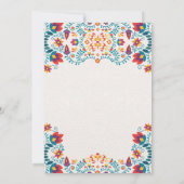Kleurrijke botanische bloemige bruiloft Mexicaans Kaart (Achterkant)