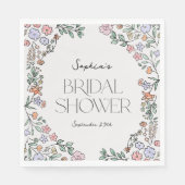 Kleurrijke botanische bruidsbruiloft servetten (Voorkant)