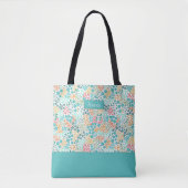 Kleurrijke botanische Canvas tas (Voorkant)