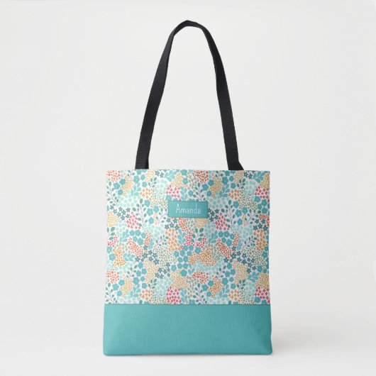 Kleurrijke botanische Canvas tas (Voorkant)