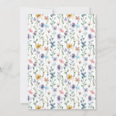 Kleurrijke botanische elegante Wildflower bruiloft Kaart (Achterkant)
