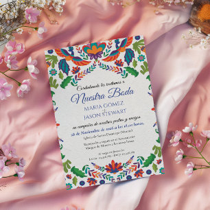 Kleurrijke Botanische Esthetische Boda Spaanse Bru Kaart