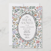 Kleurrijke Botanische Hand getrokken Vrijgezellenf Kaart (Voorkant)