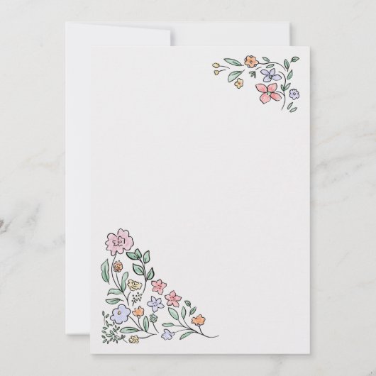 Kleurrijke Botanische Hand getrokken Vrijgezellenf Kaart (Achterkant)