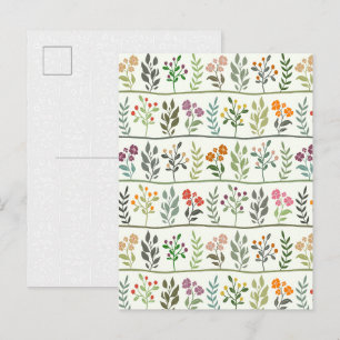 Kleurrijke Botanische Herbarium Planten Briefkaart