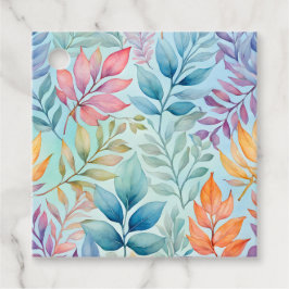 Kleurrijke Botanische Kunst Cadeaublaadjes Bedankjes Labels
