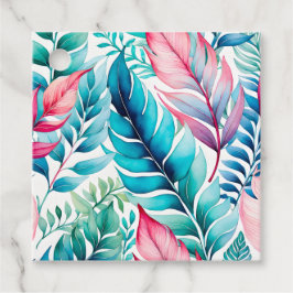 Kleurrijke Botanische Kunst Cadeaublaadjes Bedankjes Labels