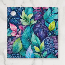 Kleurrijke Botanische Kunst Cadeaublaadjes Bedankjes Labels