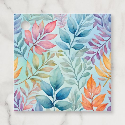 Kleurrijke Botanische Kunst Gift Labels (Voorkant)