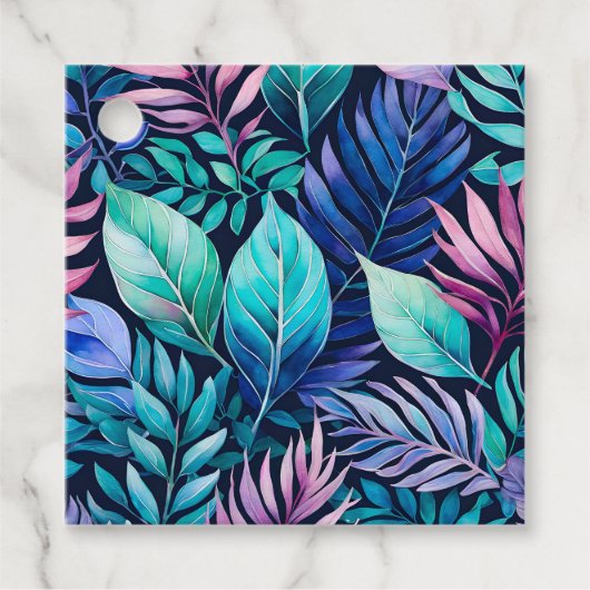 Kleurrijke Botanische Kunst Gift Labels (Voorkant)