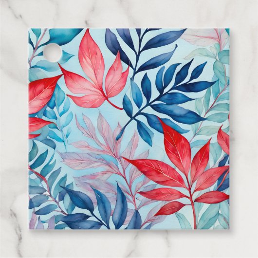 Kleurrijke Botanische Kunst Gift Labels (Voorkant)