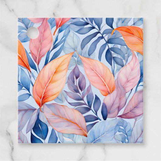 Kleurrijke Botanische Kunst Gift Labels (Voorkant)