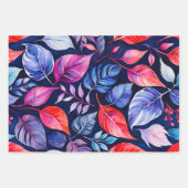 Kleurrijke Botanische Kunst Inpakpapier Bladen (Voorkant 3)