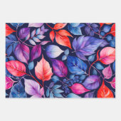 Kleurrijke Botanische Kunst Inpakpapier Bladen (Voorkant 2)