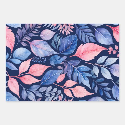Kleurrijke Botanische Kunst Inpakpapier Bladen (Voorkant 2)
