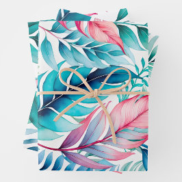 Kleurrijke Botanische Kunst Inpakpapier Bladen