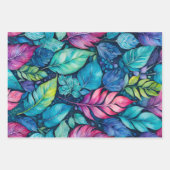 Kleurrijke Botanische Kunst Inpakpapier Bladen (Voorkant 3)