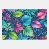 Kleurrijke Botanische Kunst Inpakpapier Bladen (Voorkant 2)
