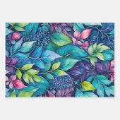 Kleurrijke Botanische Kunst Inpakpapier Bladen (Voorkant)