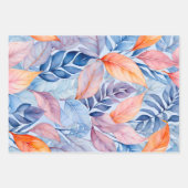 Kleurrijke Botanische Kunst Inpakpapier Bladen Vel (Voorkant)
