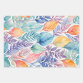 Kleurrijke Botanische Kunst Inpakpapier Bladen Vel (Voorkant 3)