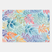 Kleurrijke Botanische Kunst Inpakpapier Bladen Vel (Voorkant)