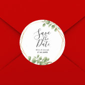 Kleurrijke Botanische Leaf Bruiloft Save The Date Ronde Sticker