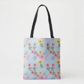 Kleurrijke botanische lente bloem tas (Voorkant)