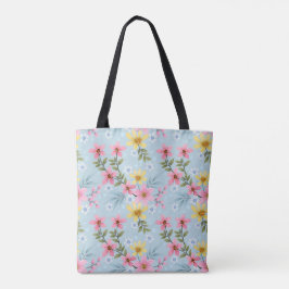 Kleurrijke botanische lente bloem tas
