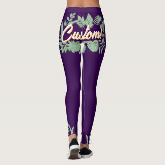Kleurrijke botanische levendige tekst ontwerp leggings