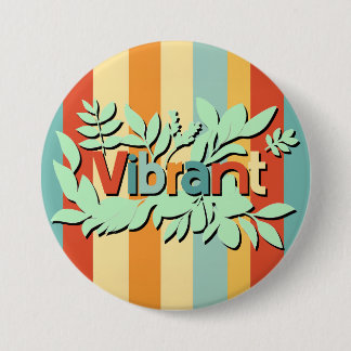 Kleurrijke botanische levendige tekst ontwerp ronde button 7,6 cm