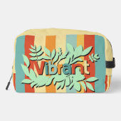 Kleurrijke botanische levendige tekst ontwerp toilettasje (Achterkant)