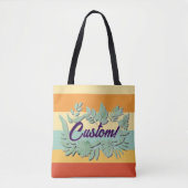 Kleurrijke botanische levendige tekst ontwerp tote bag (Voorkant)