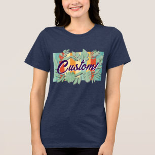 Kleurrijke botanische levendige tekst ontwerp Tri-Blend shirt