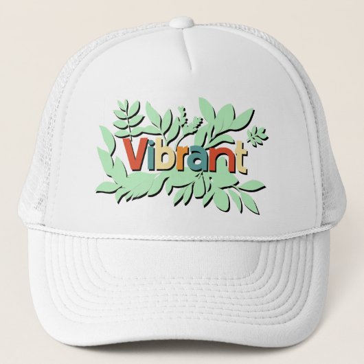 Kleurrijke botanische levendige tekst ontwerp trucker pet (Voorkant)