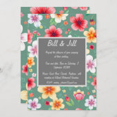 Kleurrijke botanische met groene achtergrond bruil kaart (Voorkant / Achterkant)