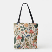 Kleurrijke  botanische paddenstoel tote bag (Achterkant)