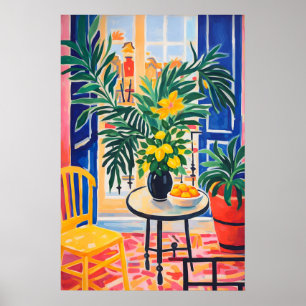Kleurrijke botanische plantposter, levendig poster