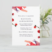 Kleurrijke botanische uitnodiging voor afstudeerfe (Staand voorkant)