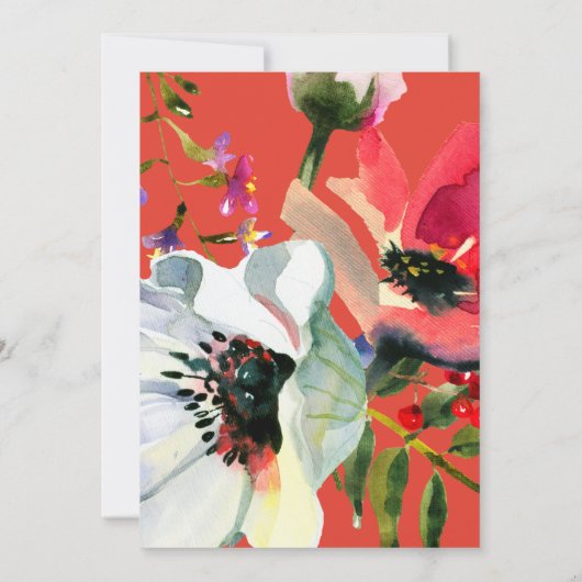 Kleurrijke botanische uitnodiging voor afstudeerfe (Achterkant)