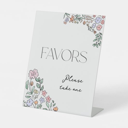 Kleurrijke Botanische Vrijgezellenfeest Favors Sig Reclamebord Met Voetstuk (Voorkant)